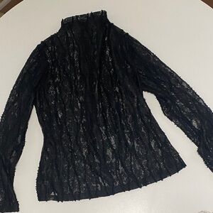 Aqua Black Lace Women's Top